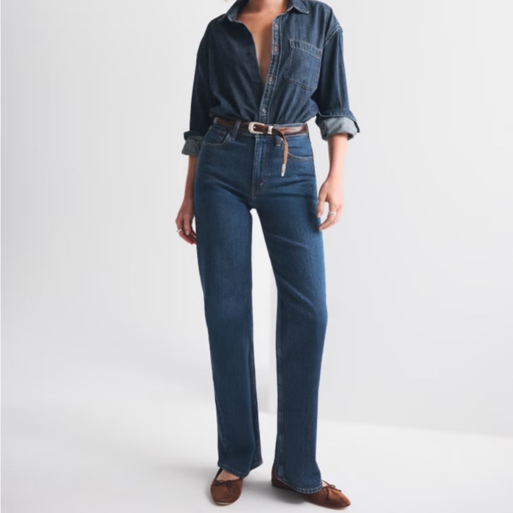 Abercrombie & Fitch High Rise 90s Relaxed Jean 31/12 LONG - Picture 4 of 9